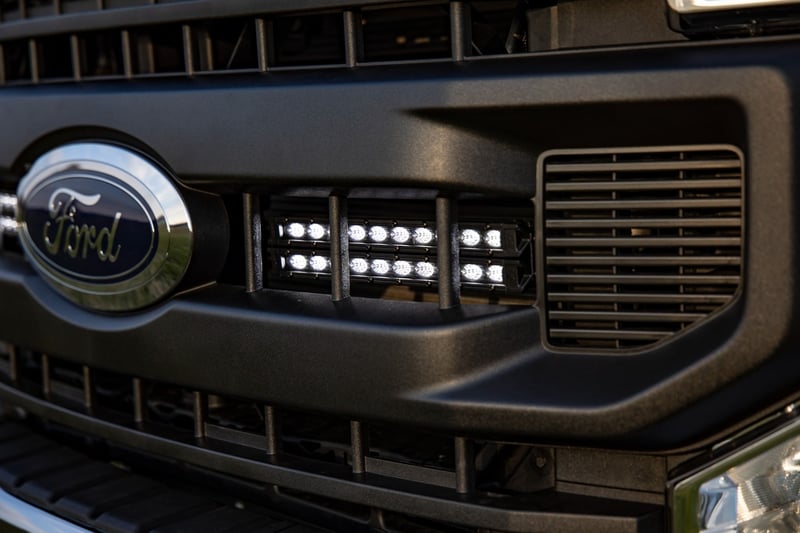 RC LED Light Kit | Grille Mount | 10 Inch Black | Slimline | Ford F-250 Super Duty (20-22) (manufacturer page)