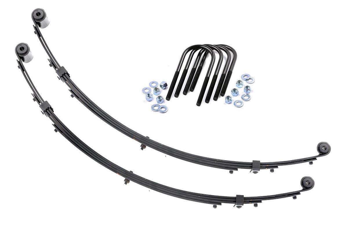 Rough Country 8010Kit Front Leaf Springs | 4" Lift | Pair | Jeep Wrangler YJ 4WD (1987-1995) - Image 1