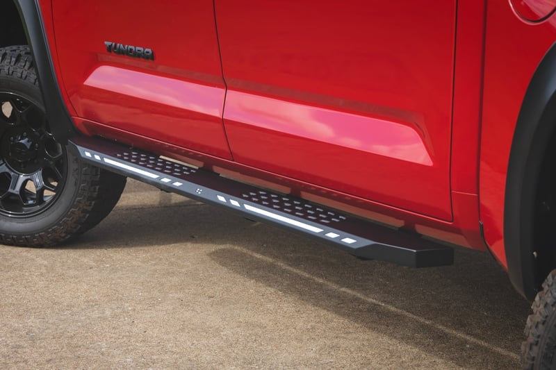 RC AC2 Running Boards | Amber/White | CrewMax | Toyota Tundra 2WD/4WD (22-26) (manufacturer page)