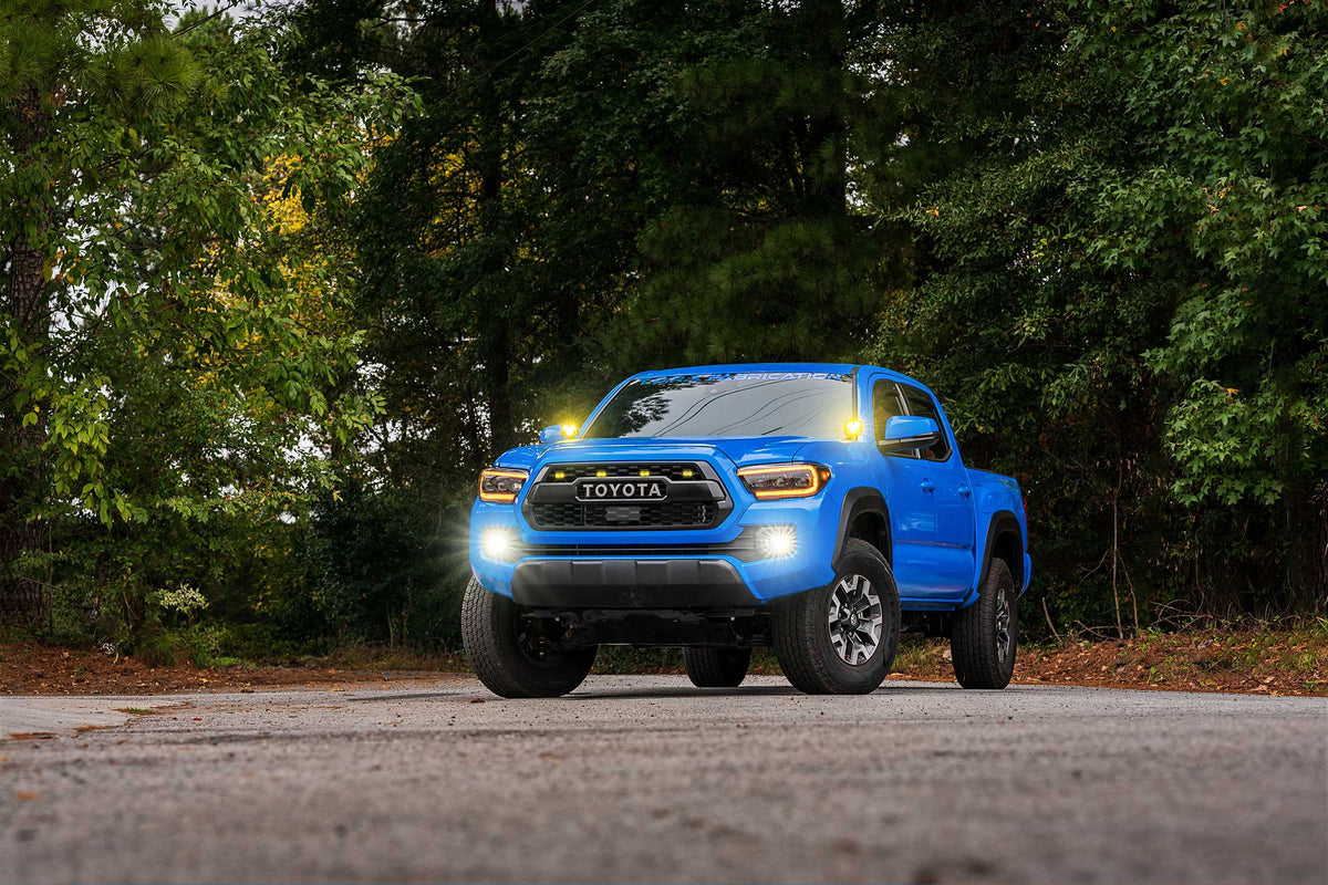 Morimoto 4Banger Ditch Light Kit: 16-23 Tacoma (HXB Yellow SAE Wide Beam) - Off Road - Veh. Spec (Image 4 of 6)