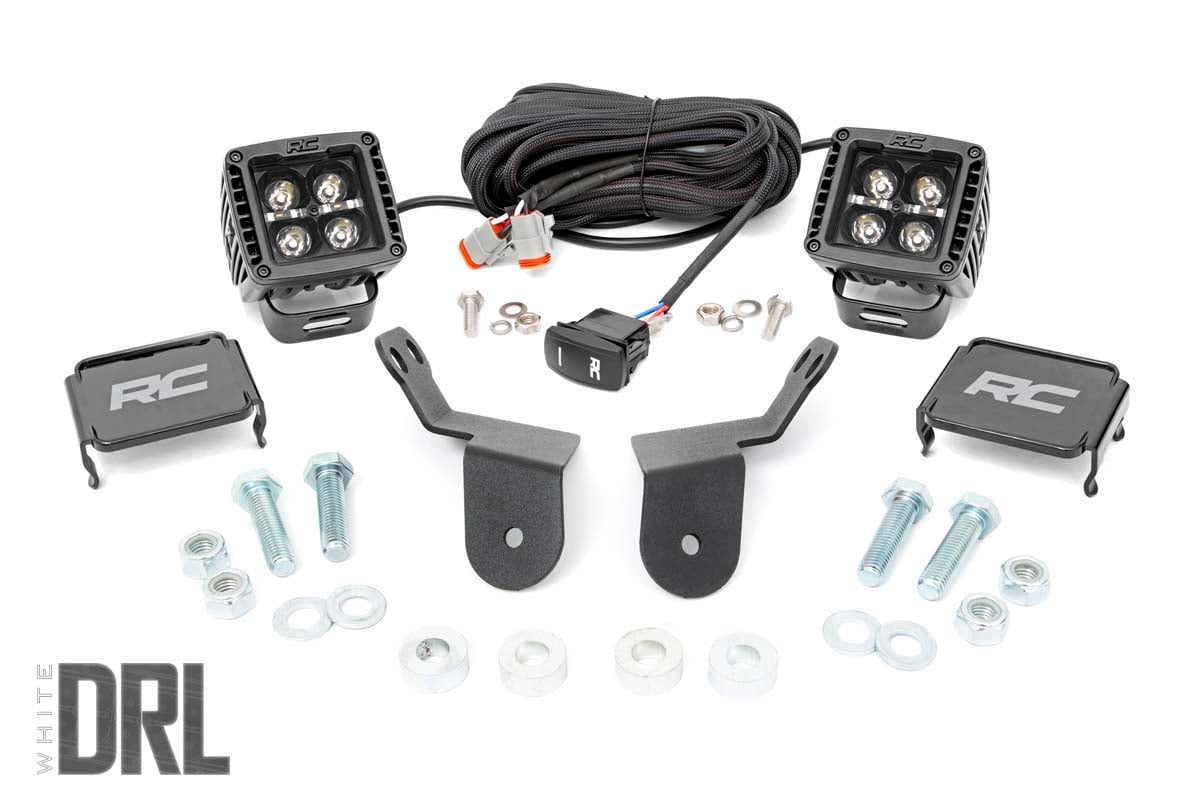 LED Light Kit | Cage Mount | 2" Black Pair | White DRL | Honda Pioneer 1000/Pioneer 1000-6 - Lighting & Acc (Image 1 of 6)