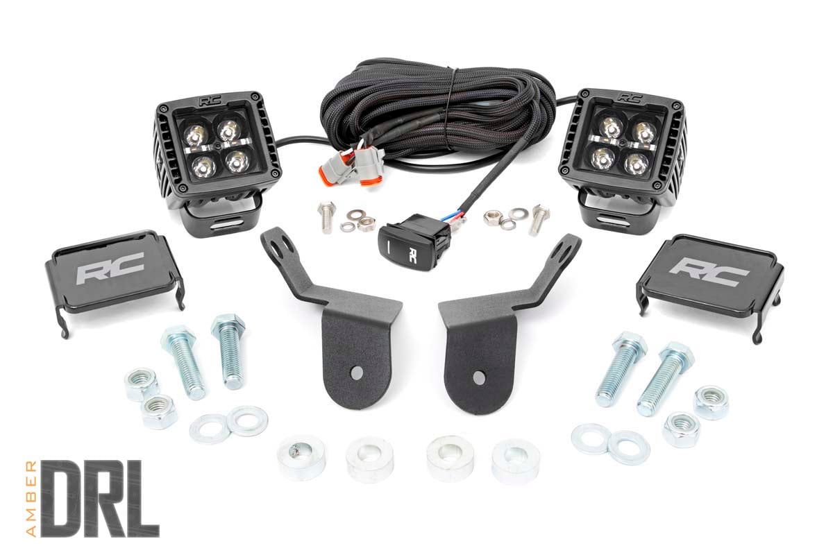 LED Light Kit | Cage Mount | 2" Black Pair | Amber DRL | Honda Pioneer 1000/Pioneer 1000-6 - Lighting & Acc (Image 1 of 6)