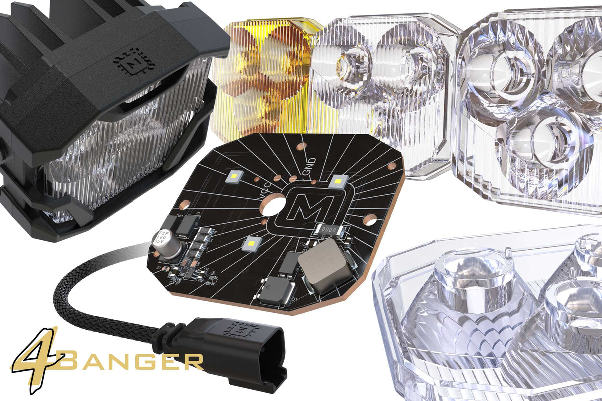 Morimoto 4Banger Ditch Light Kit: 11-16 Super Duty (HXB Yellow SAE Wide Beam) - Off Road - Veh. Spec (Image 5 of 6)
