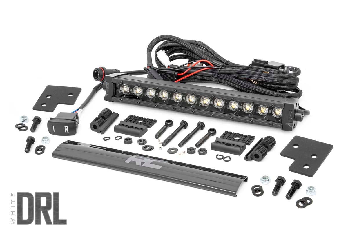 LED Light Kit | Bumper Mount | 12" Black Single Row | White DRL | Polaris Ranger XP 1000 - Lighting & Acc (Image 1 of 6)