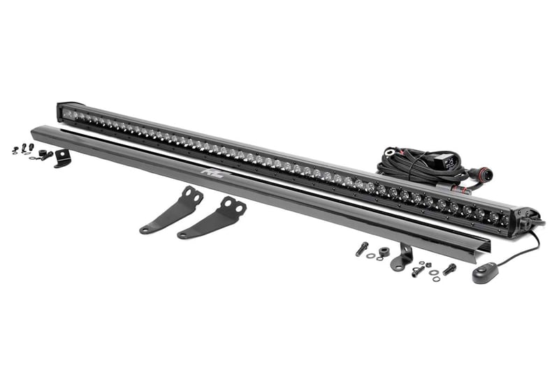 RC LED Light Kit | Lower Windshield | 50" Black Single Row | White DRL | Polaris General XP 4 1000 (manufacturer page)
