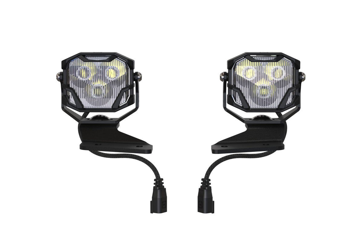 Morimoto 4Banger Ditch Light Kit: 2021+ Bronco (NCS Yellow SAE Wide Beam) - Off Road - Veh. Spec (Image 2 of 6)