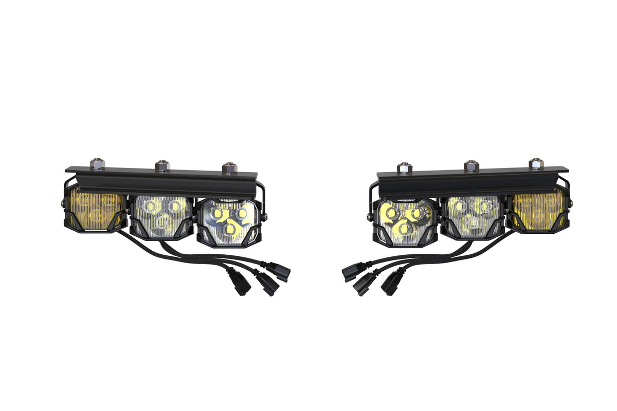 Morimoto 4Banger Triple Fog Kit: Bronco (21+ / Brackets only / Set) - Off Road - Veh. Spec (Image 1 of 6)