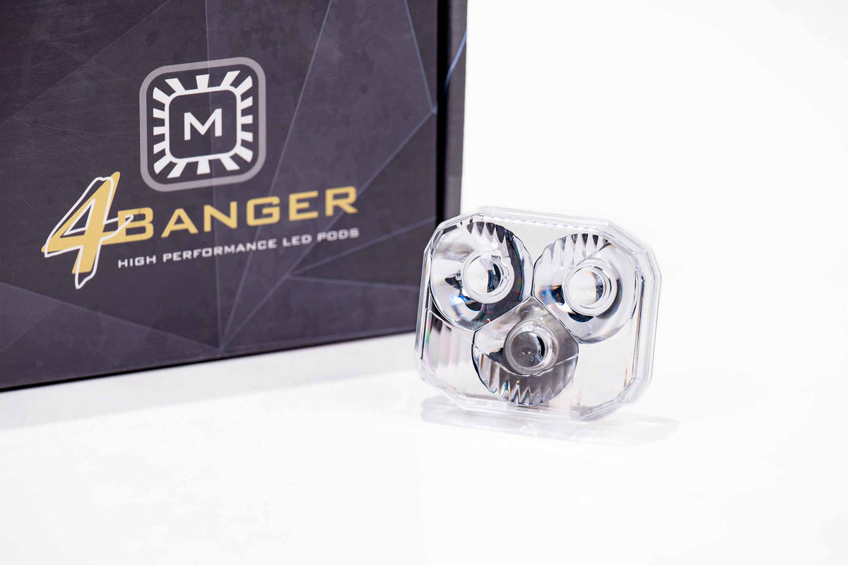 Lens Only: 4Banger (White / Spot / Each) - Off Road - Universal (Image 1 of 6)