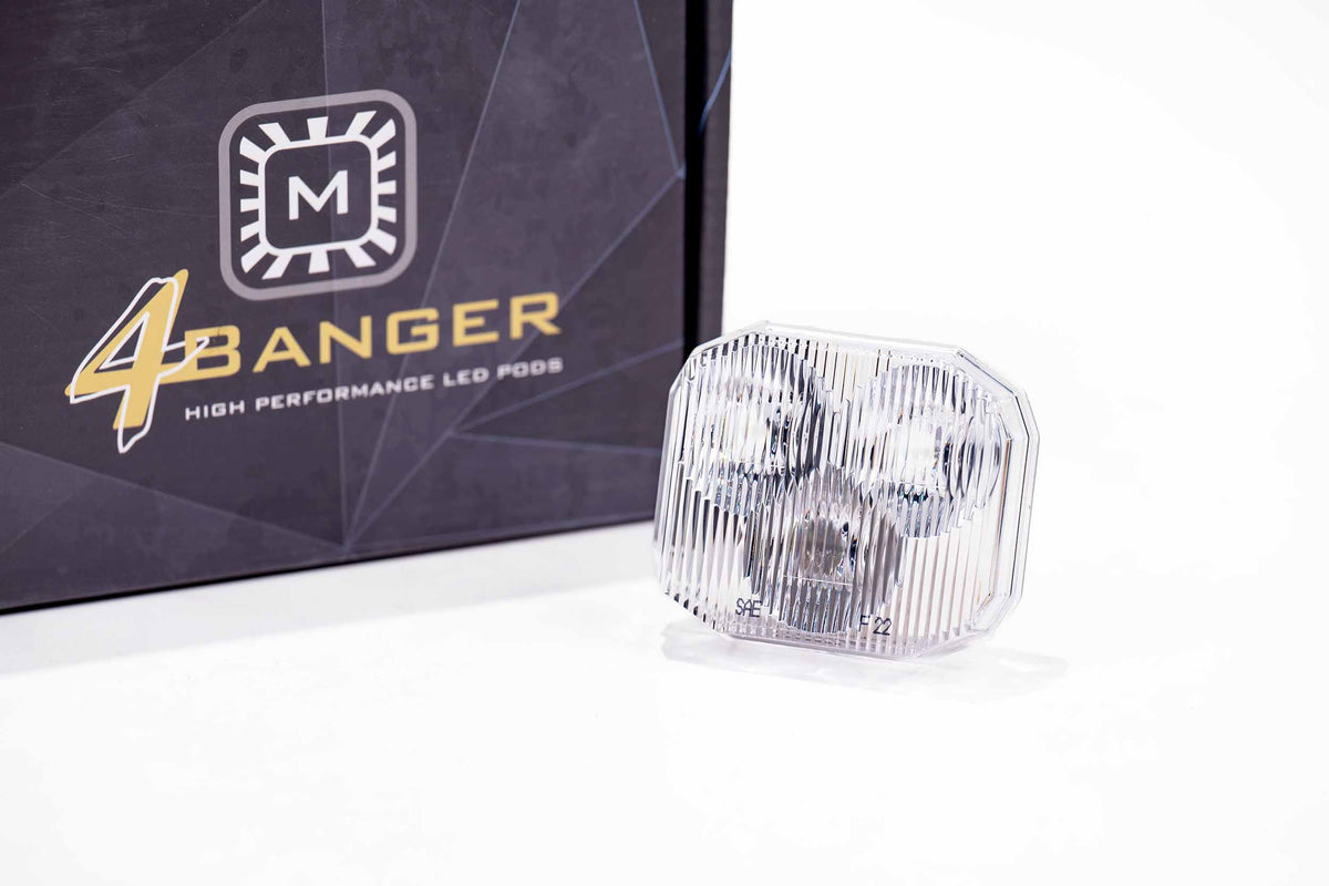 Lens Only: 4Banger (White / Wide / Each) - Off Road - Universal (Image 1 of 6)