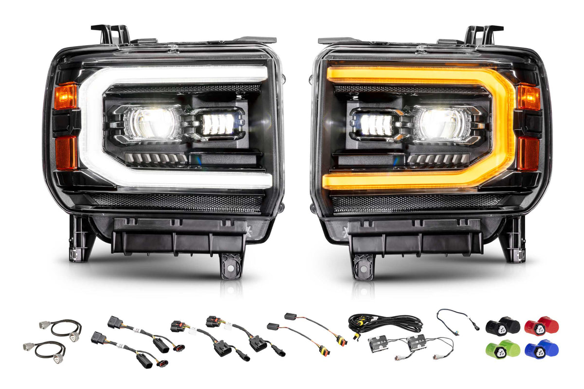 XB Evo Headlights: 14-18 GMC Sierra / 15-19 GMC Sierra HD (Set) - View 1