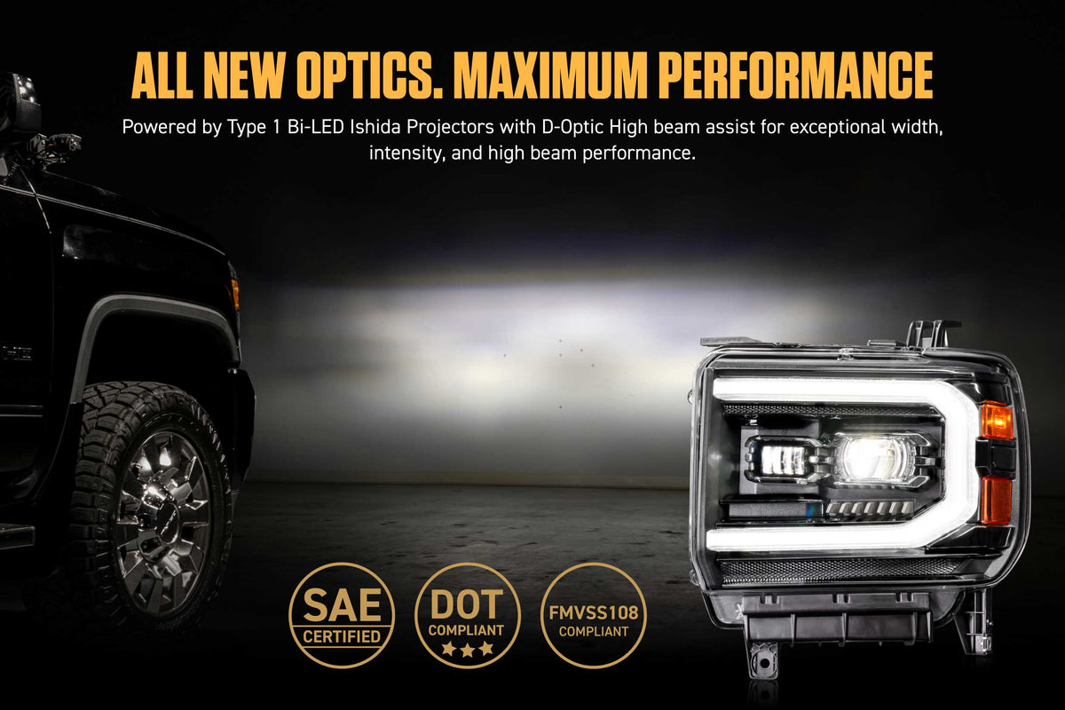 XB Evo Headlights: 14-18 GMC Sierra / 15-19 GMC Sierra HD (Set) - View 10