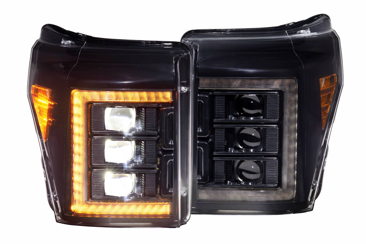 XB LED Headlights: Ford Super Duty (11-16 / Amber DRL / Set) - Headlights (Image 1 of 6)