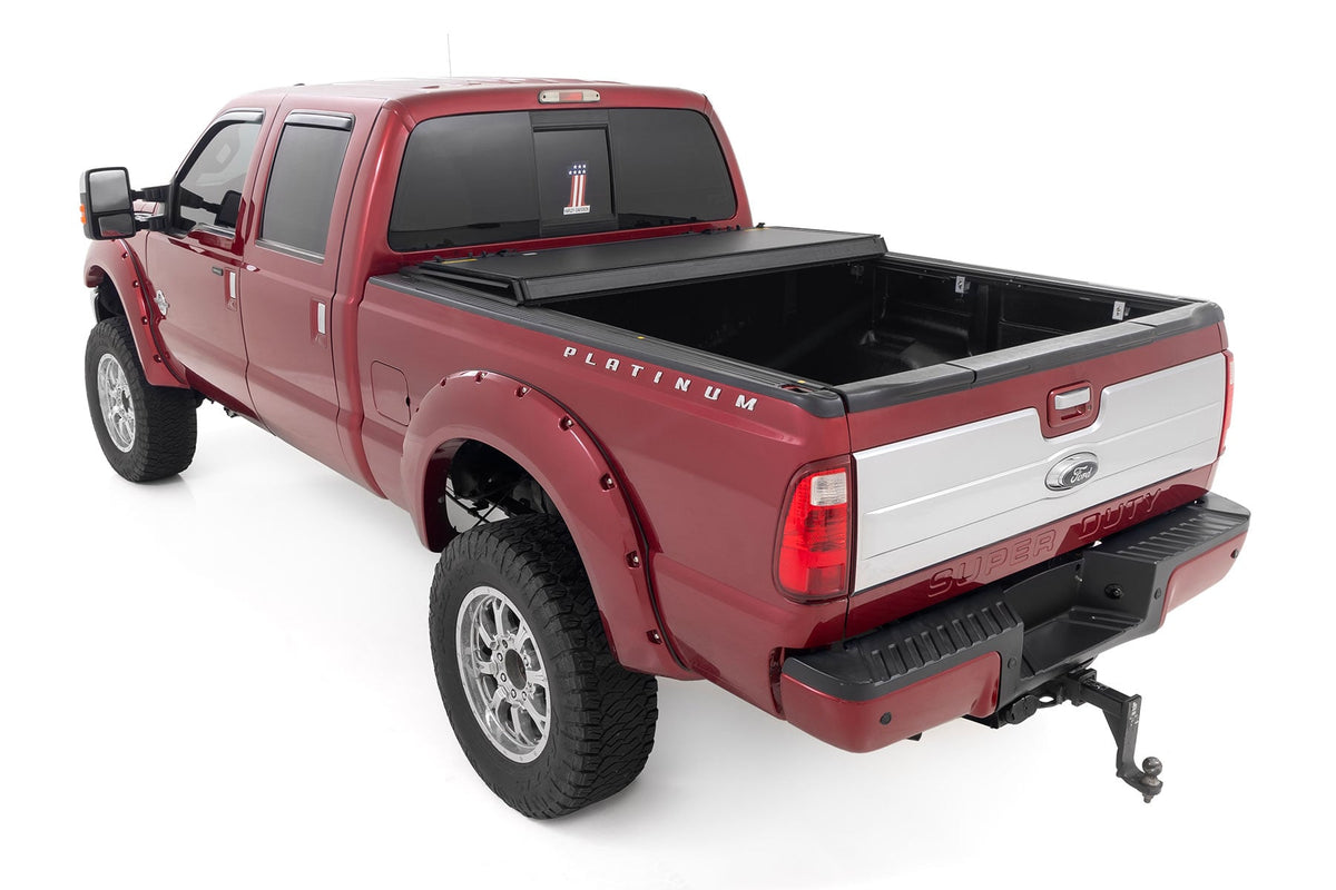 Hard Tri-Fold Flip Up Bed Cover | 6'10" Bed | Ford F-250/F-350 Super Duty (99-16) - Bed Covers (Image 4 of 6)