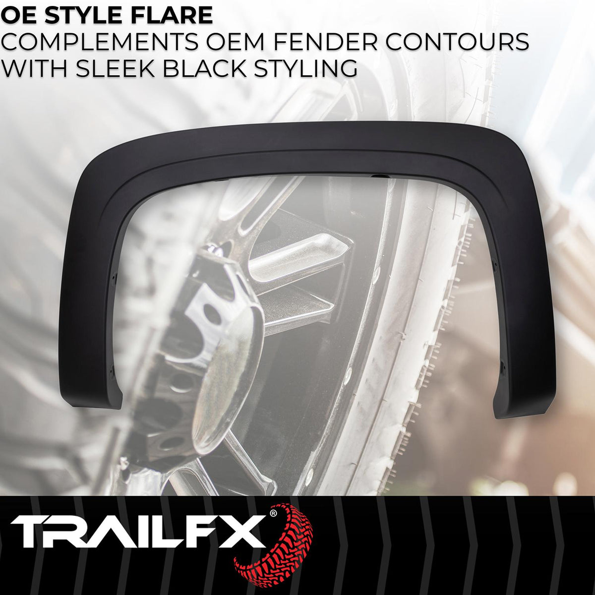 TrailFX TFC3001OE OE-Style Smooth Black Fender Flares (Set of 4) | Chevy Silverado 1500/2500/3500 (2007-2014)