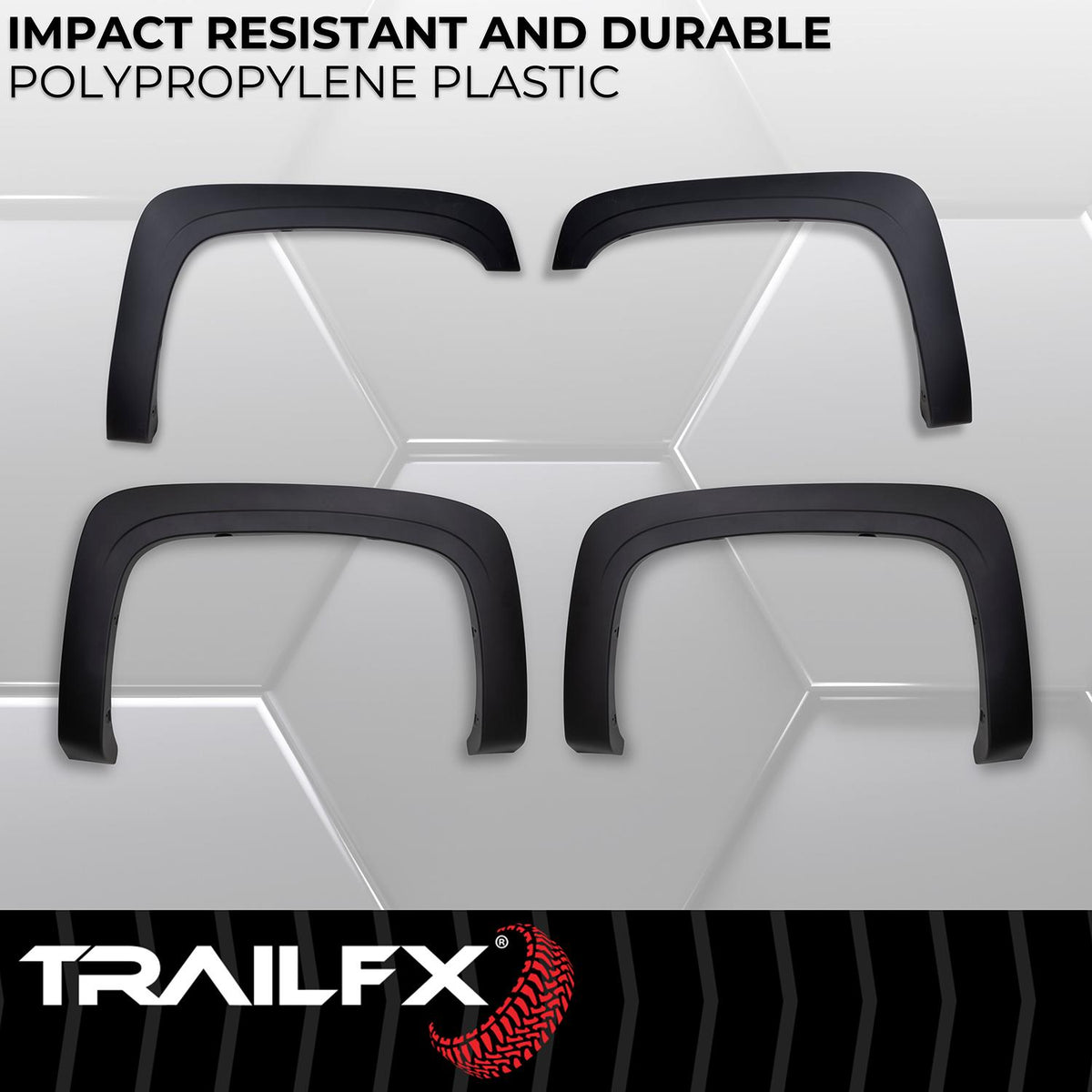 TrailFX TFC3001OE OE-Style Smooth Black Fender Flares (Set of 4) | Chevy Silverado 1500/2500/3500 (2007-2014)
