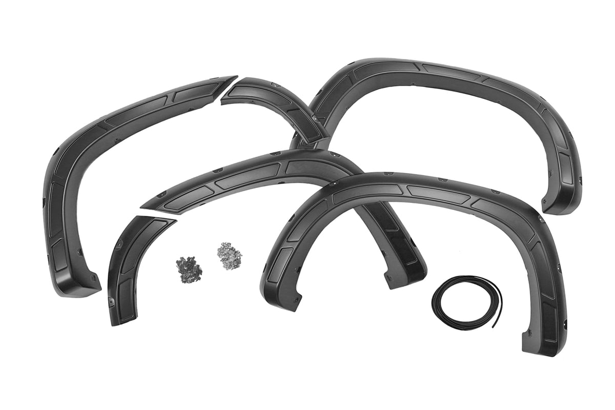 Rough Country A-C12211-G42 Defender Fender Flares | G42 White Sands | Chevy Silverado 1500 (19-26) - Studio View 1
