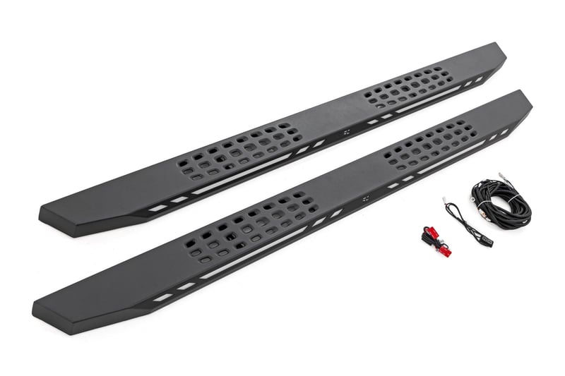RC AC2 Running Boards | Amber/White | CrewMax | Toyota Tundra 2WD/4WD (22-26) (manufacturer page)