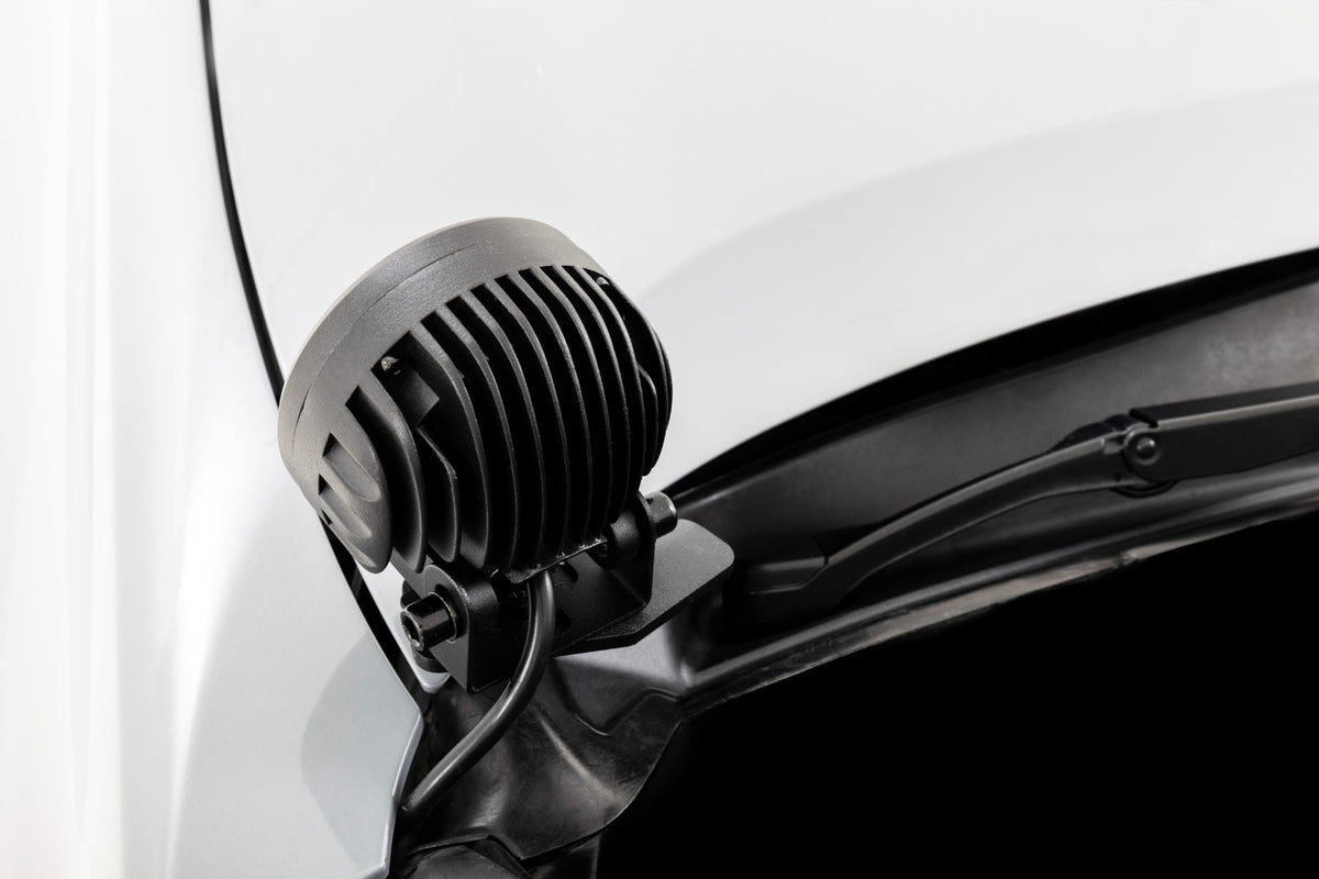 LED Light Kit | Ditch Mount | Black Series Round | 3.5 Inch | Amber DRL | Toyota Tacoma (16-23) - Lighting & Acc (Image 4 of 6)