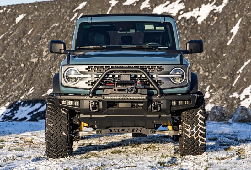 RC High Winch Mount | All Models | 12000S | 20 Inch Black Single Row LED | Ford Bronco (21-26) (manufacturer page)