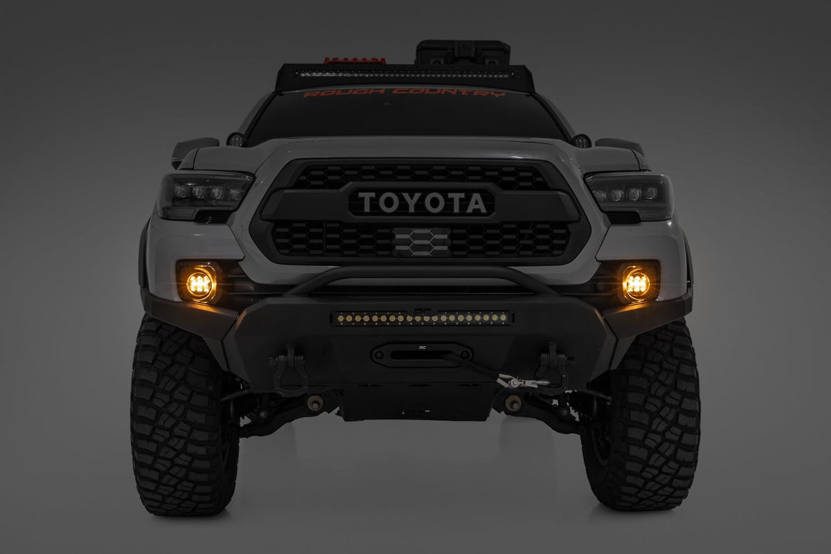 LED Fog Light Kit | 3.5 Inch Round Black Series | Amber DRL | Toyota Tacoma (16-23) - Lighting & Acc (Image 2 of 6)