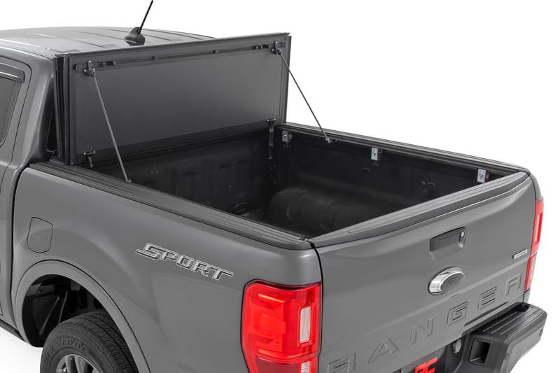 RC Hard Tri-Fold Flip Up Bed Cover | 5' Bed | Ford Ranger 2WD/4WD (2019-2023) (manufacturer page)