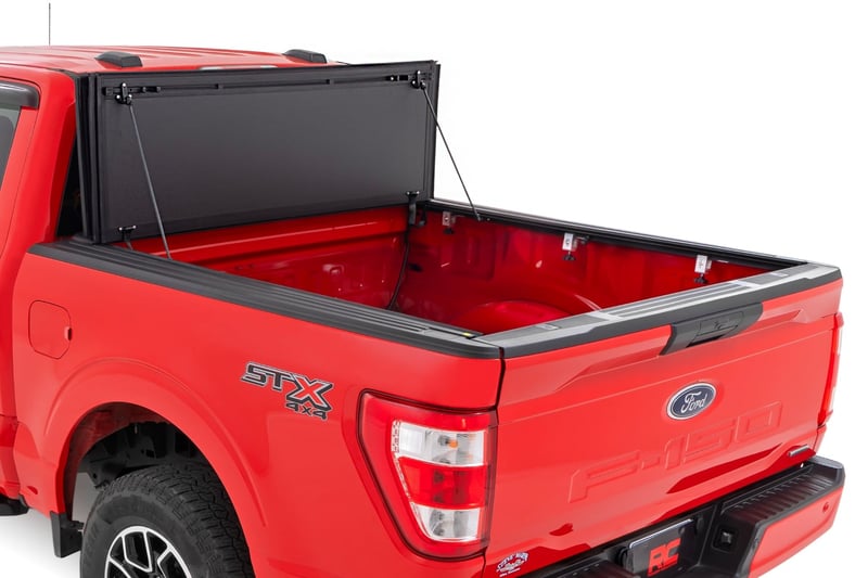RC Hard Tri-Fold Flip Up Bed Cover | 5'7" Bed | Ford F-150 2WD/4WD (2015-2020) (manufacturer page)