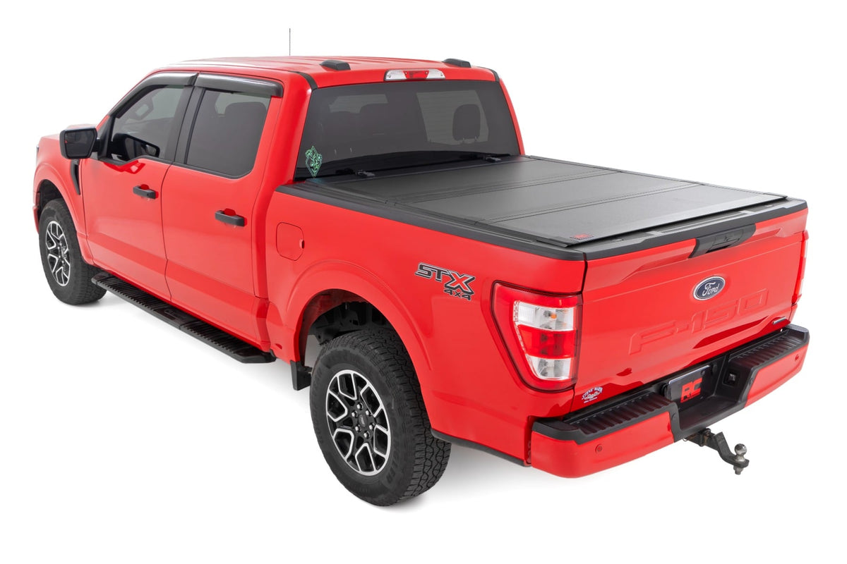 Hard Tri-Fold Flip Up Bed Cover | 5'7" Bed | Ford F-150 2WD/4WD (2015-2020) - Bed Covers (Image 3 of 6)
