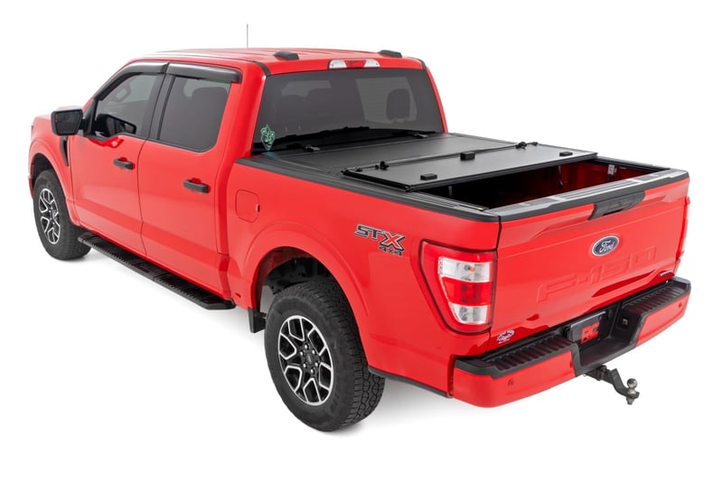 RC Hard Tri-Fold Flip Up Bed Cover | 6'7" Bed | Ford F-150 2WD/4WD (2015-2020) (manufacturer page)