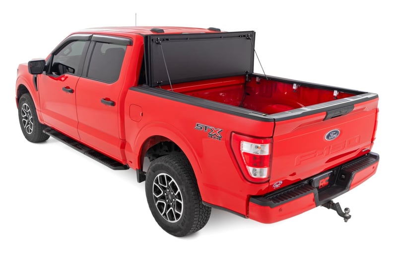 RC Hard Tri-Fold Flip Up Bed Cover | 6'7" Bed | Ford F-150 2WD/4WD (2015-2020) (manufacturer page)