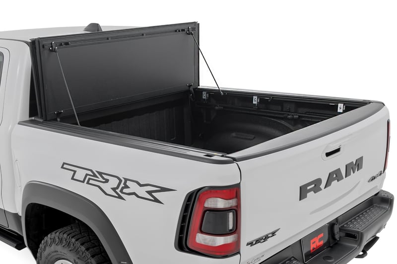 RC Hard Tri-Fold Flip Up Fold Bed Cover | 5'7" Bed | Ram 1500 (19-26)/1500 TRX (21-24) (manufacturer page)