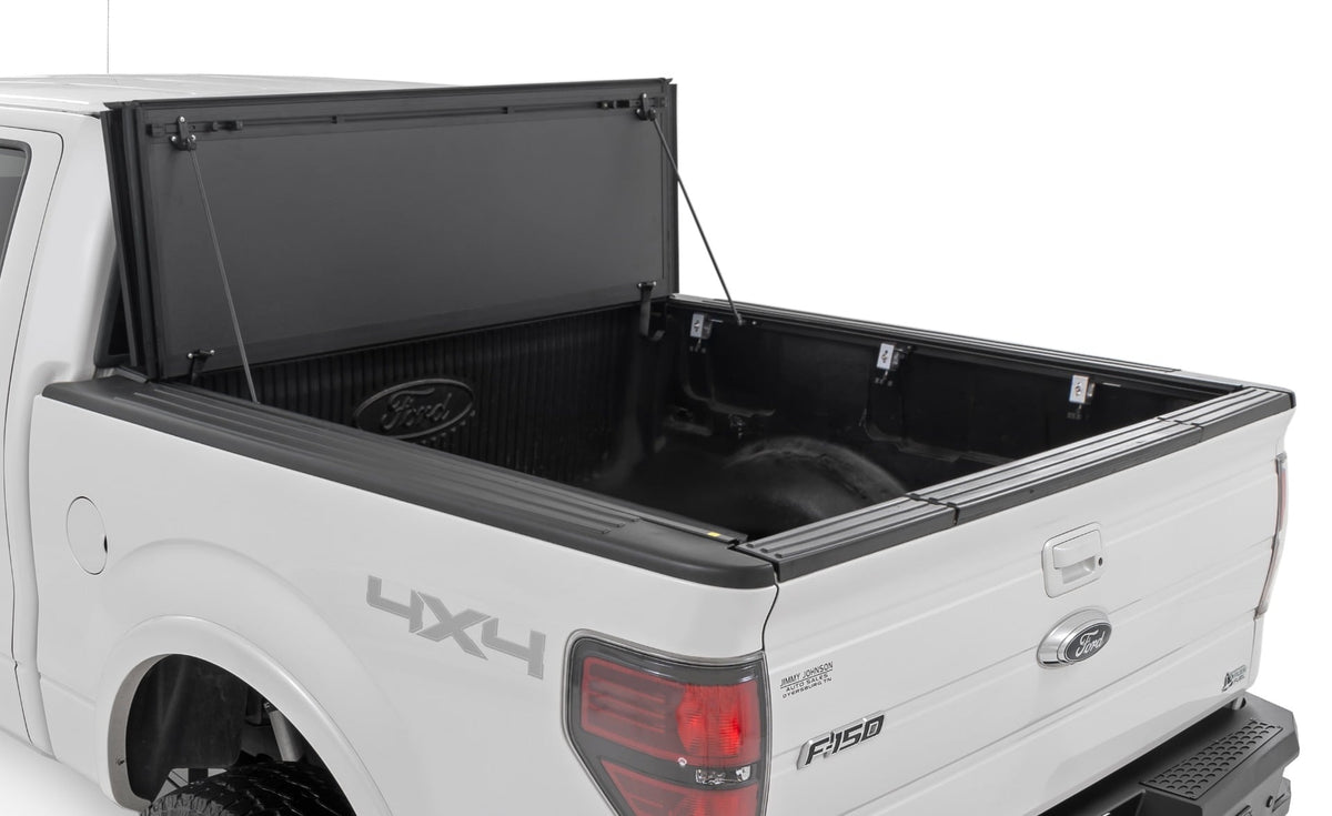 Hard Tri-Fold Flip Up Bed Cover | 6'7" Bed | Ford F-150 2WD/4WD (2004-2014) - Bed Covers (Image 2 of 6)