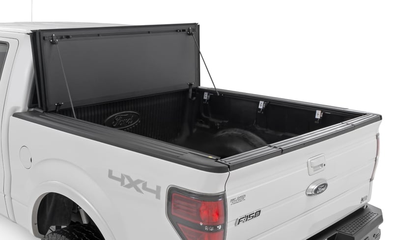 RC Hard Tri-Fold Flip Up Bed Cover | 6'7" Bed | Ford F-150 2WD/4WD (2004-2014) (manufacturer page)
