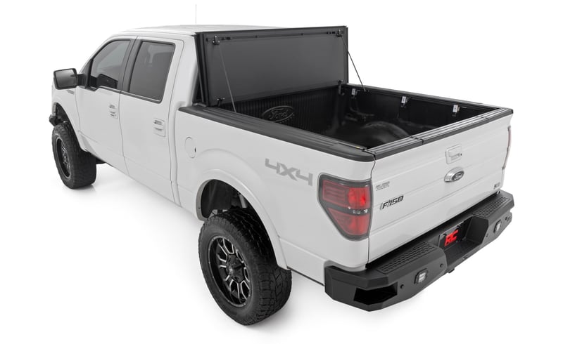 RC Hard Tri-Fold Flip Up Bed Cover | 6'7" Bed | Ford F-150 2WD/4WD (2004-2014) (manufacturer page)