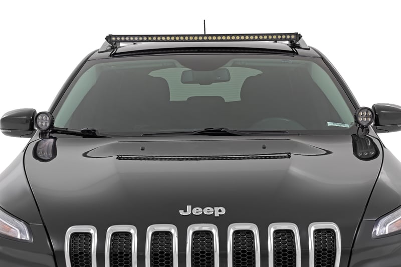 RC LED Light Kit | Ditch Mount | 2" Black Pair | Amber DRL | Jeep Cherokee KL (14-21) (manufacturer page)