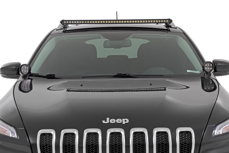 RC LED Light Kit | Ditch Mount | 2" Black Pair | White DRL | Jeep Cherokee KL (14-21) (manufacturer page)