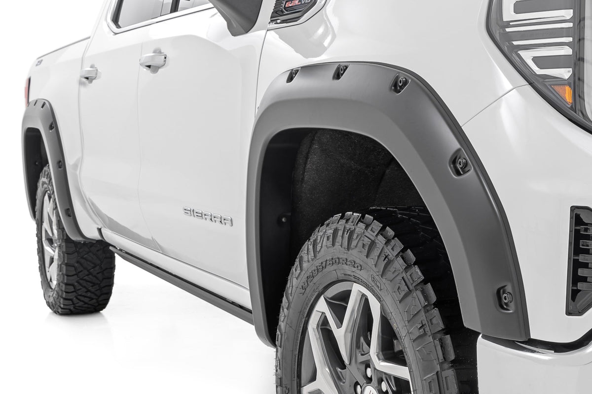 RC Pocket Fender Flares | GJI Dark Sky | GMC Sierra 1500 2WD/4WD (2019-2026) (manufacturer page)