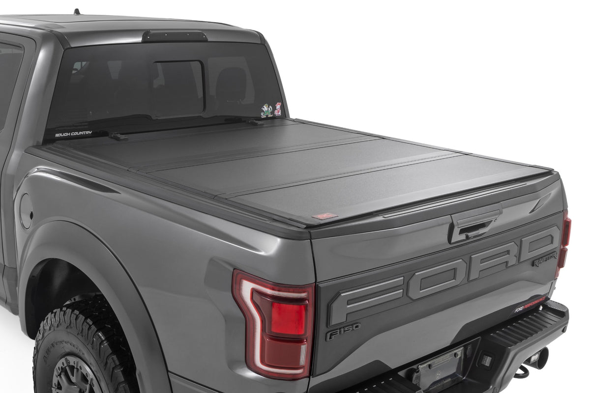 RC Hard Tri-Fold Flip Up Bed Cover | 5'7" Bed | Ford F-150 (21-26)/F-150 Lightning (22-26) (manufacturer page)