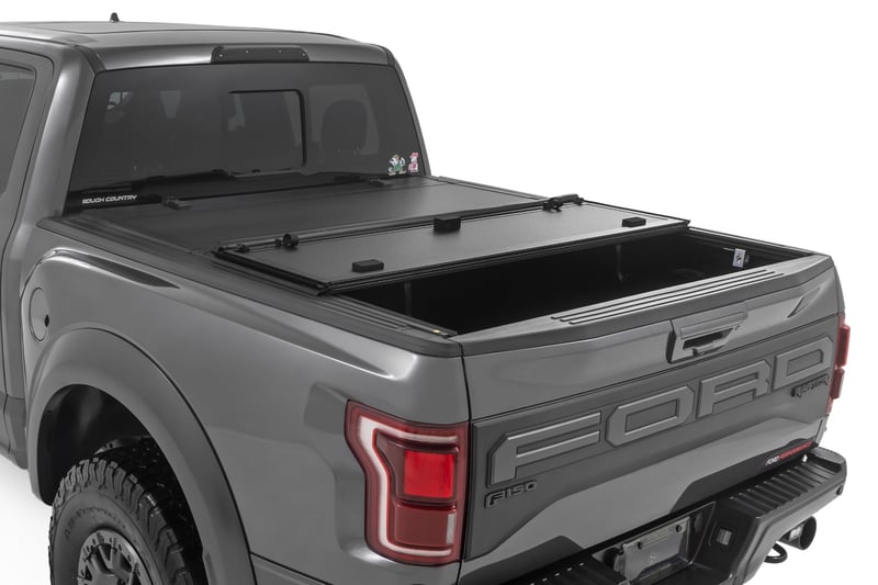 RC Hard Tri-Fold Flip Up Bed Cover | 5'7" Bed | Ford F-150 (21-26)/F-150 Lightning (22-26) (manufacturer page)