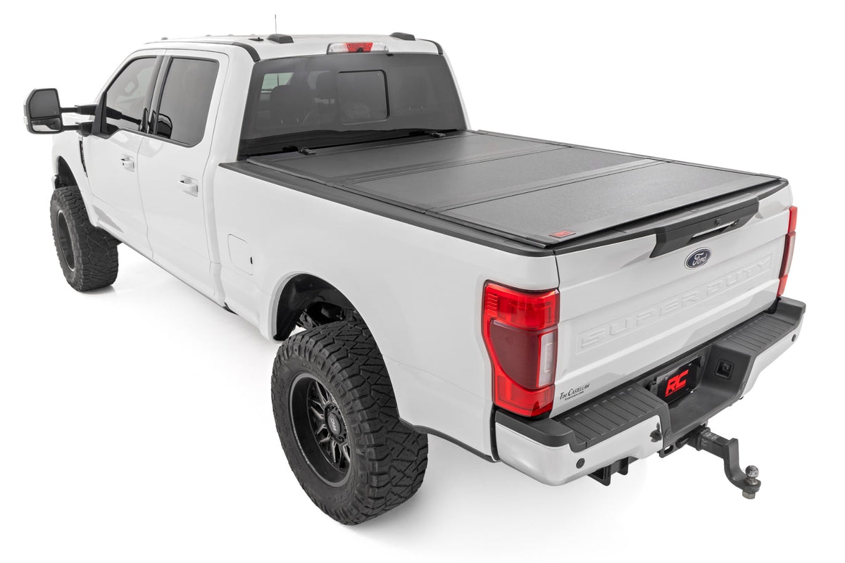 Hard Tri-Fold Flip Up Bed Cover | 6'10" Bed | Ford F-250/F-350 Super Duty (17-26) - Bed Covers (Image 3 of 6)