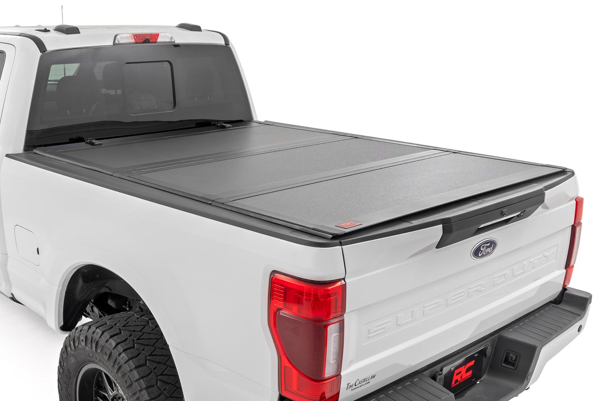 Hard Tri-Fold Flip Up Bed Cover | 6'10" Bed | Ford F-250/F-350 Super Duty (17-26) - Bed Covers (Image 1 of 6)