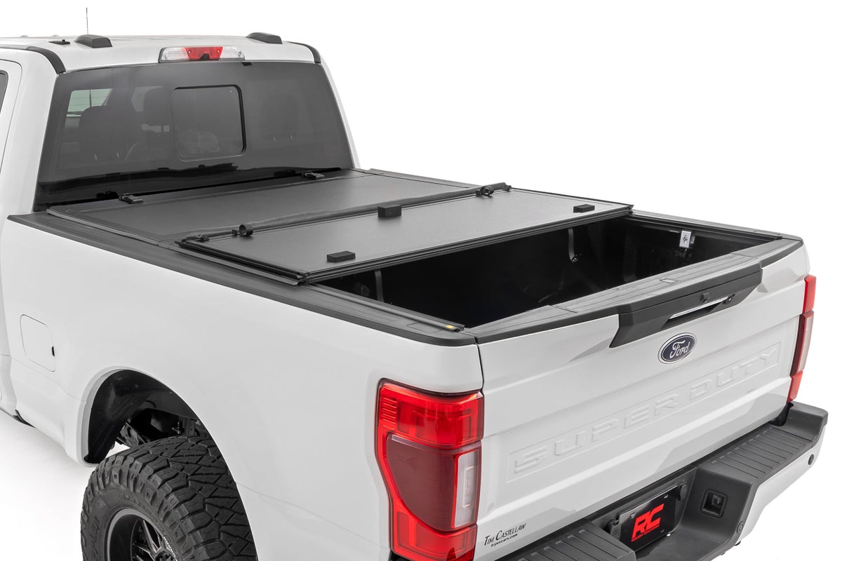 Hard Tri-Fold Flip Up Bed Cover | 6'10" Bed | Ford F-250/F-350 Super Duty (17-26) - Bed Covers (Image 4 of 6)