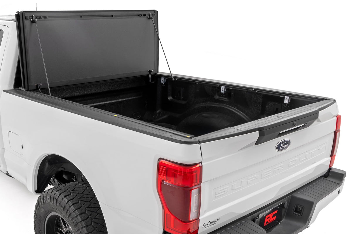 Hard Tri-Fold Flip Up Bed Cover | 6'10" Bed | Ford F-250/F-350 Super Duty (17-26) - Bed Covers (Image 2 of 6)