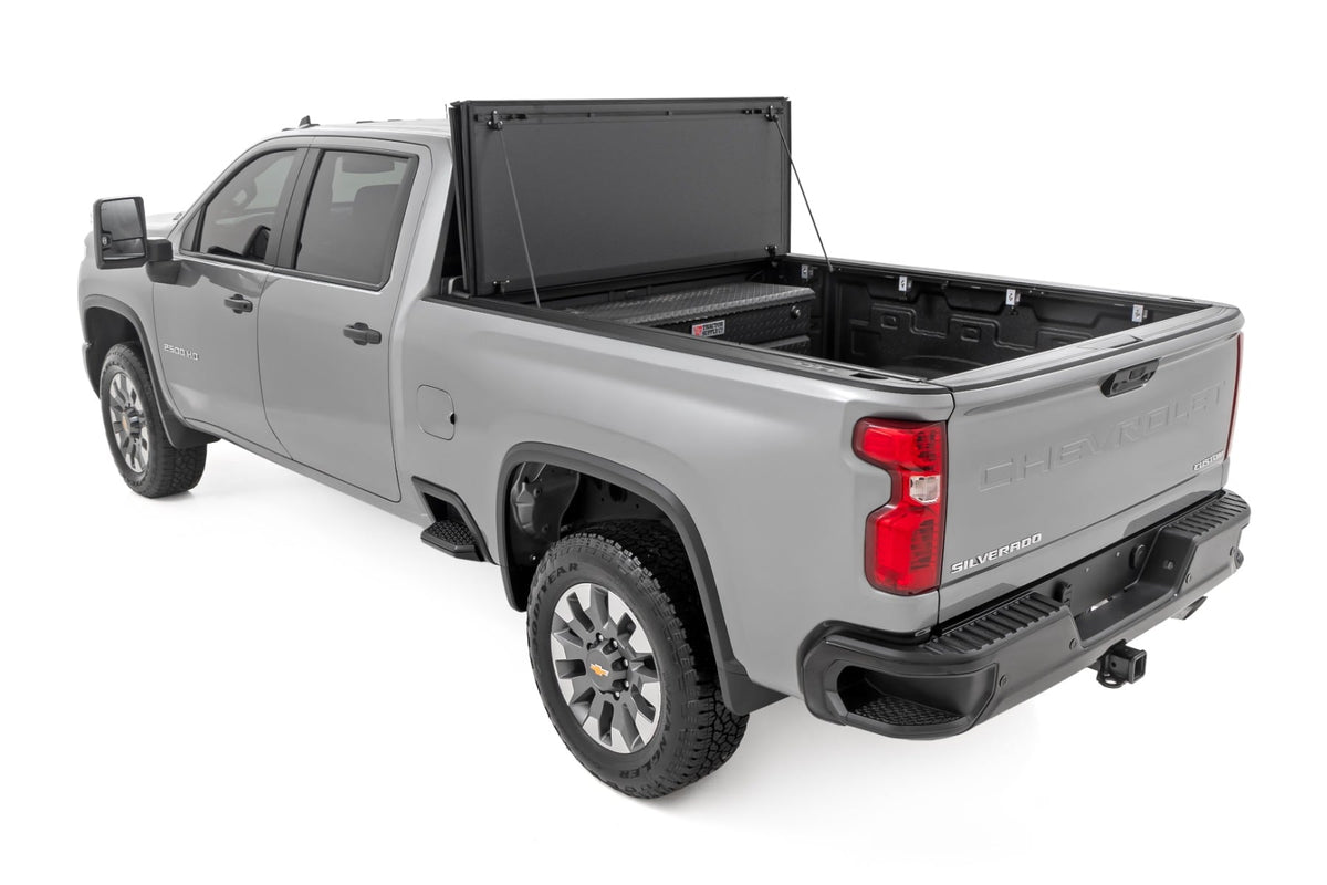 Hard Tri-Fold Flip Up Bed Cover | 6'9" Bed | Chevy/GMC  Silverado/Sierra 2500HD/3500HD (20-26) - Bed Covers (Image 5 of 6)