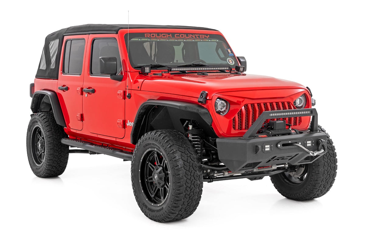Oval Nerf Steps | 4 Door | Black | Jeep Wrangler Unlimited 4WD (2018-2026) - Steps & Runningboard (Image 2 of 6)