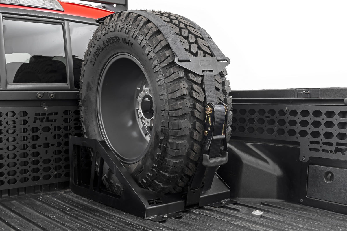 Bed Mount Spare Tire Carrier | Universal | Multiple Makes & Models (Chevy/Dodge/Ford/GMC/Ram) - Cargo Management (Image 1 of 6)