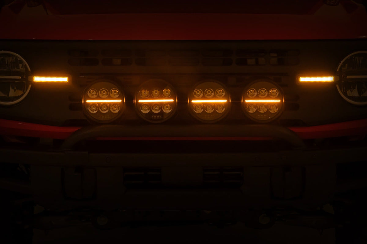 Light Bar Mount | 6.5 Inch Round LED (Quad) | OE Modular Steel | Ford Bronco (21-26) - Bull Bars (Image 2 of 6)