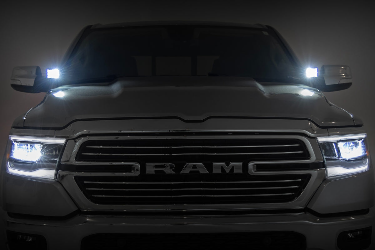 LED Light Kit | Ditch Mount | 2" Black Pair | White DRL | Ram 1500 (19-26) - Lighting & Acc (Image 4 of 6)