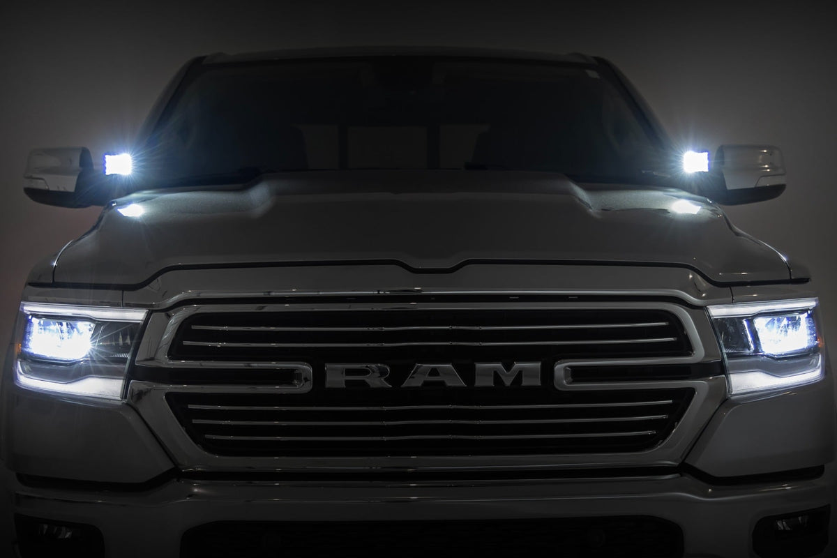 LED Light Kit | Ditch Mount | 2" Black Pair | Flood | Ram 1500 2WD/4WD (19-26) - Lighting & Acc (Image 4 of 6)