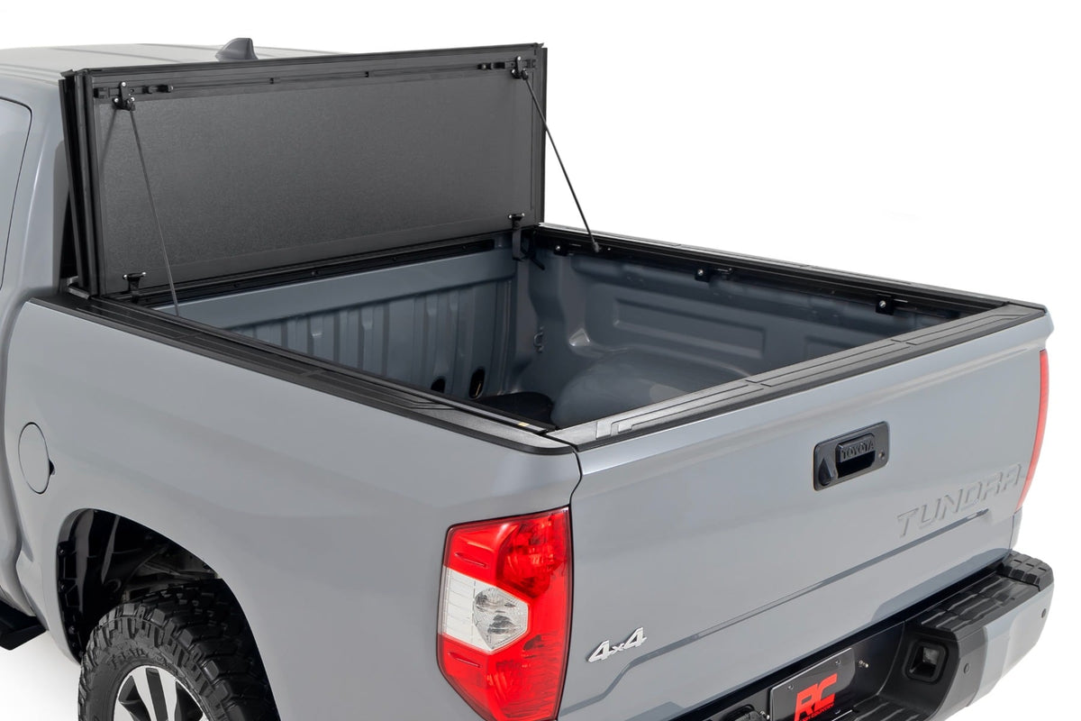 Hard Tri-Fold Flip Up Bed Cover | 5'7" Bed | Toyota Tundra 2WD/4WD (07-21) - Bed Covers (Image 2 of 6)