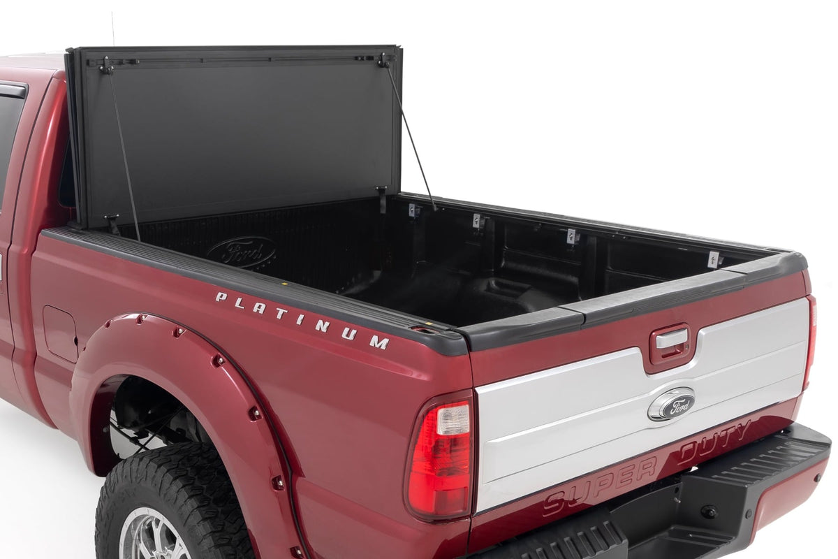 Hard Tri-Fold Flip Up Bed Cover | 6'10" Bed | Ford F-250/F-350 Super Duty (99-16) - Bed Covers (Image 2 of 6)